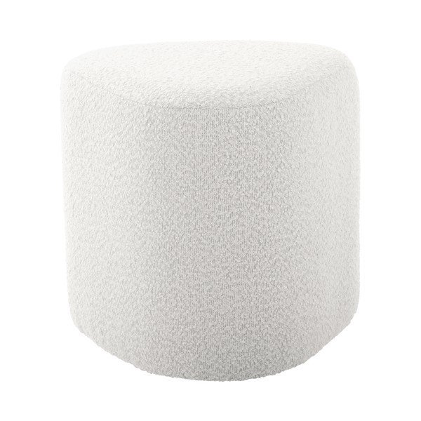 Biały puf z materiału bouclé Ada – Leitmotiv-image-2