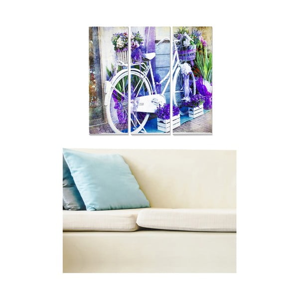 Obrazy zestaw 3 szt. 20x50 cm Lavender – Wallity-image-1