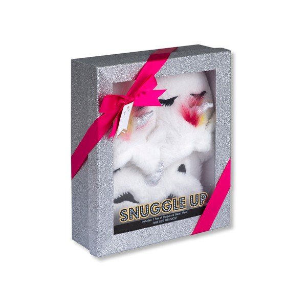 Komplet puszystych pantofli i maski do spania Tri-Coastal Design Unicorn-image-3