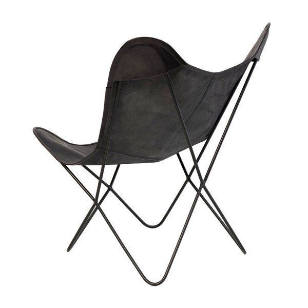 Czarny skórzany fotel butterfly sømcasa Farfalla-image-4