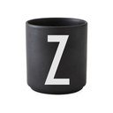 Czarny porcelanowy kubek Design Letters Alphabet Z, 250 ml