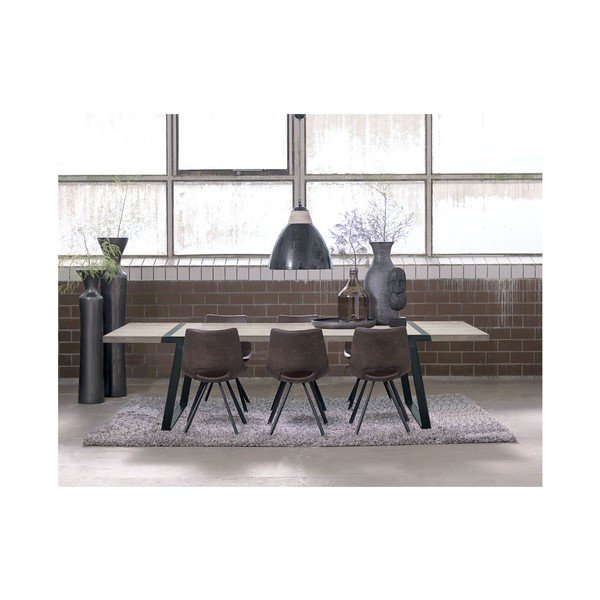 Jasnobrązowe krzesło z czarnymi nogami Canett Coronas-image-3