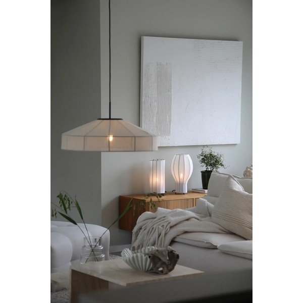 Czarno-biała lampa stołowa z tekstylnym kloszem (wysokość 31,5 cm) Hikari – Markslöjd-image-2