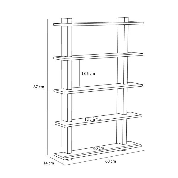 Wielopoziomowa półka w dekorze dębu w naturalnym kolorze 60 cm Simple – Hübsch-image-3