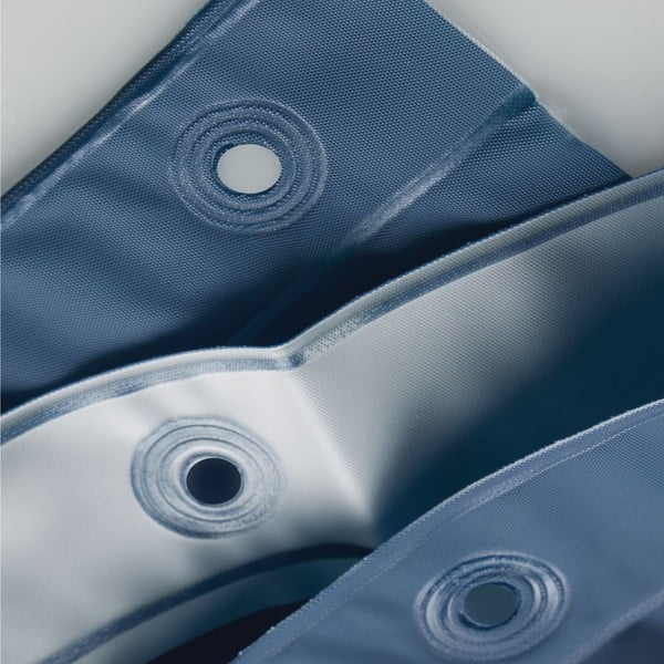 Niebieska zasłona prysznicowa iDesign PEVA, 183x183 cm-image-3