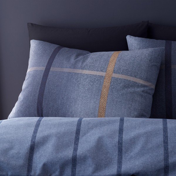 Ciemnoniebieska flanelowa pościel dwuosobowa 230x220 cm Melrose Tweed Check – Catherine Lansfield-image-3