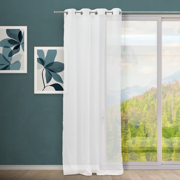 Biała firanka z mieszanki lnu 140x260 cm Fifties – Casa Selección-image-1