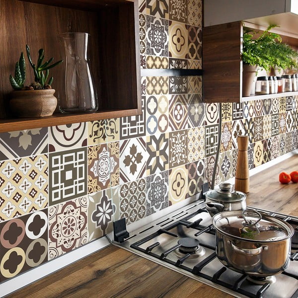 Zestaw 24 naklejek ściennych Ambiance Kenjito, 15 x 15 cm-image-3