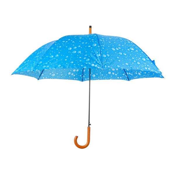 Niebieski parasol z rękojeścią drewnianą Esschert Design Rain