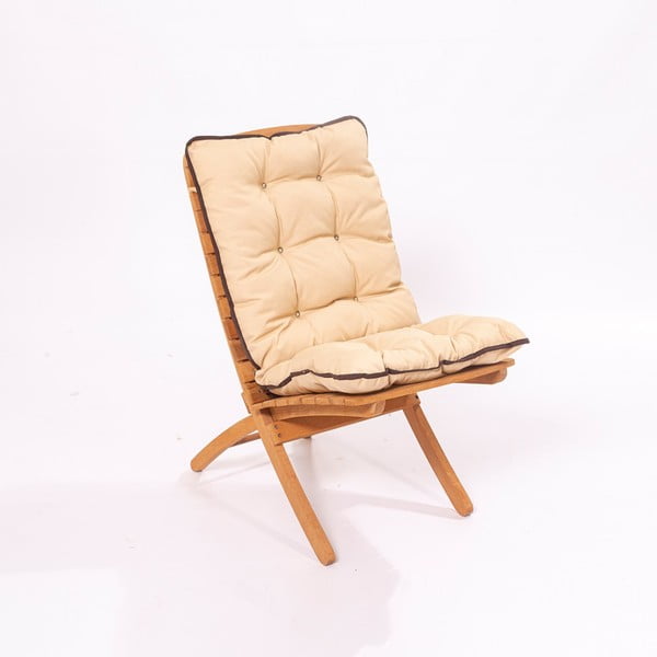 Kremowe drewniane krzesło ogrodowe – Floriane Garden