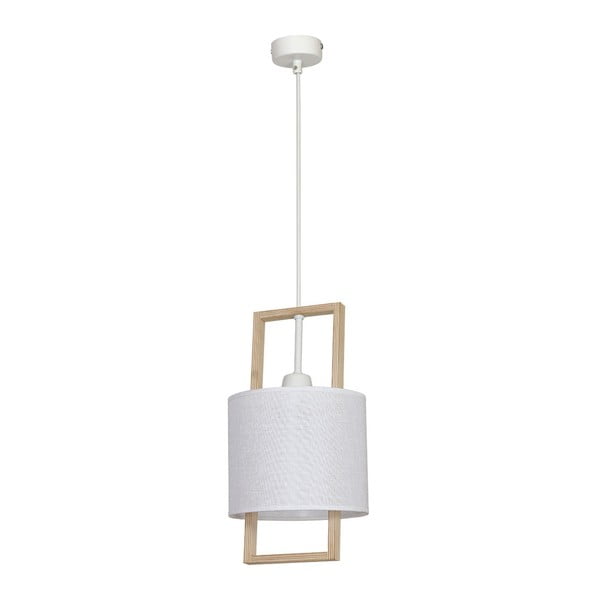 Biała lampa wisząca z drewnianymi detalami Glimte Sprite White Small Uno