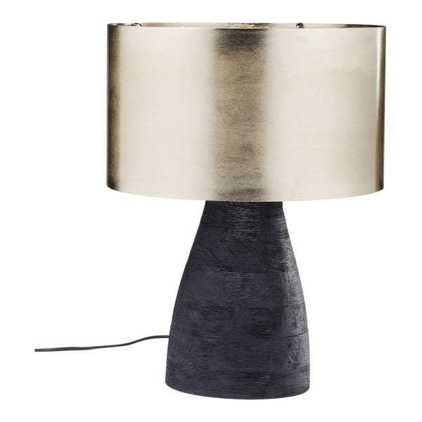 Czarna lampa stołowa z abażurem w złotej barwie Kare Design Daylight