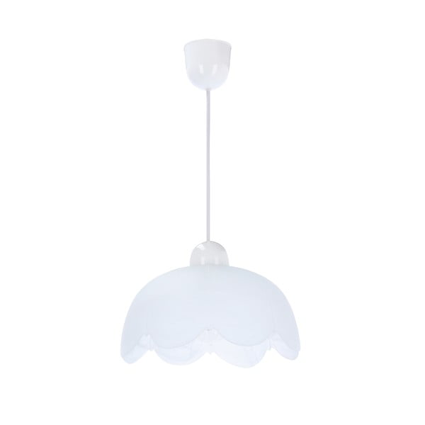 Biała lampa wisząca ze szklanym kloszem ø 25 cm Bratek – Candellux Lighting