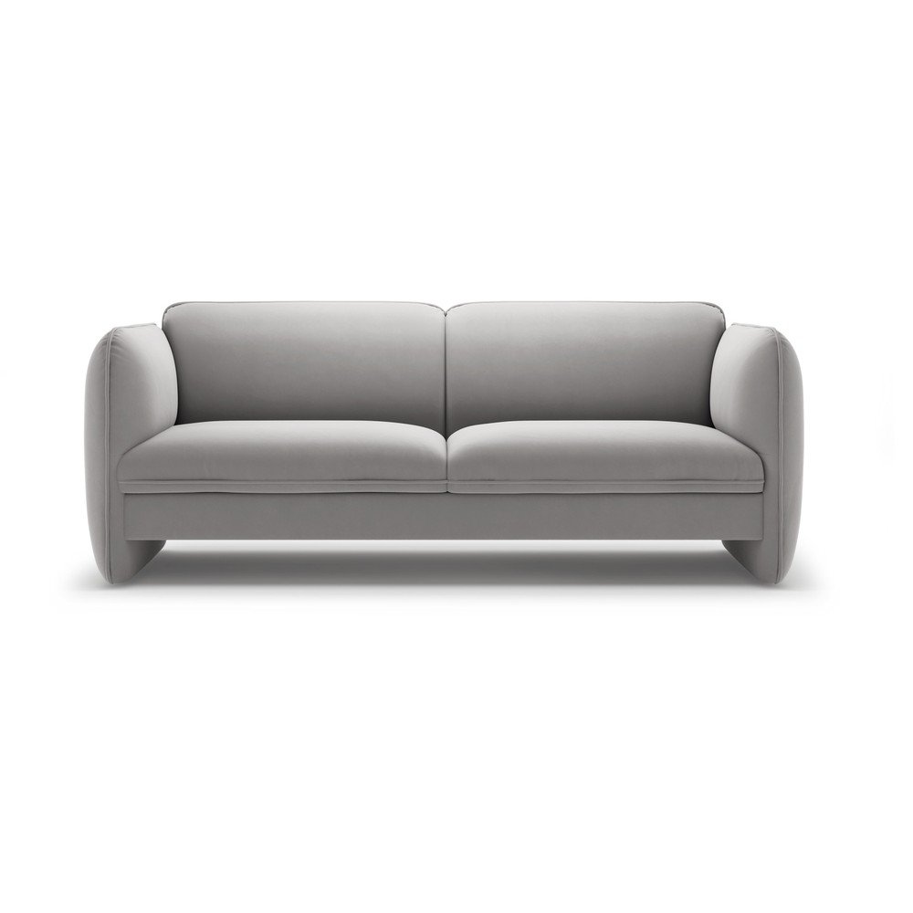 Jasnoszara aksamitna sofa 204 cm Georgia – Micadoni