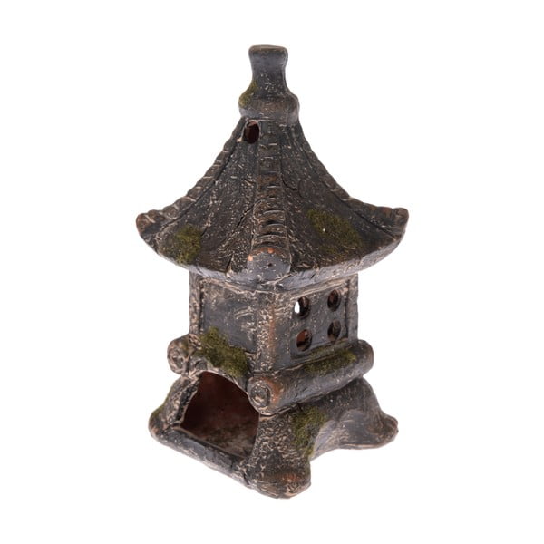 Czarny świecznik ceramiczny Dakls Pagoda