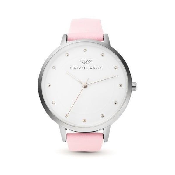 Damski zegarek z różowym skórzanym paskiem Victoria Walls Mist