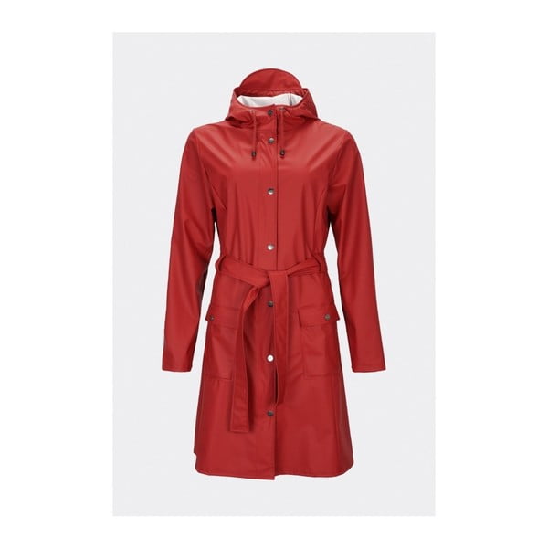 Czerwony płaszcz damski o wysokiej wodoodporności Rains Curve Jacket, rozm. XS/S