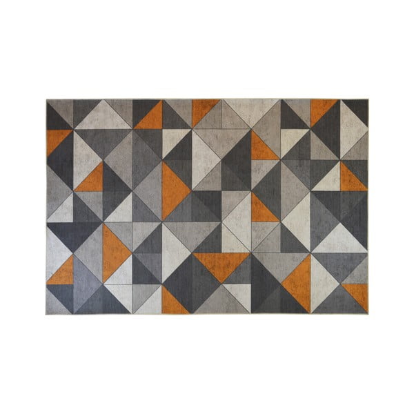 Szaro-pomarańczowy dywan Floorita Shapes, 80x150 cm-image-3