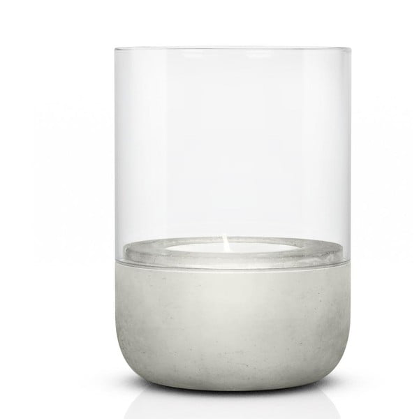 Szklany świecznik z betonową podstawką Blomus-image-1