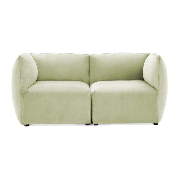 Jasnozielona 2-osobowa sofa modułowa Vivonita Velvet Cube