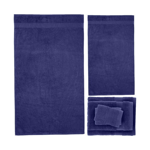 Ciemnoniebieskie bawełniane ręczniki frotte zestaw 6 szt. Anti-Bacterial – Catherine Lansfield-image-2