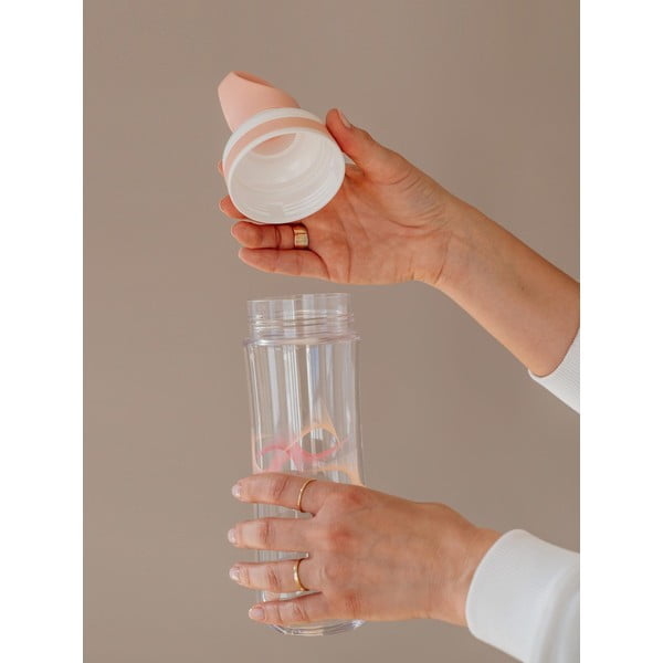 Różowo-biała butelka na wodę Equa Flow Wave, 800 ml-image-2