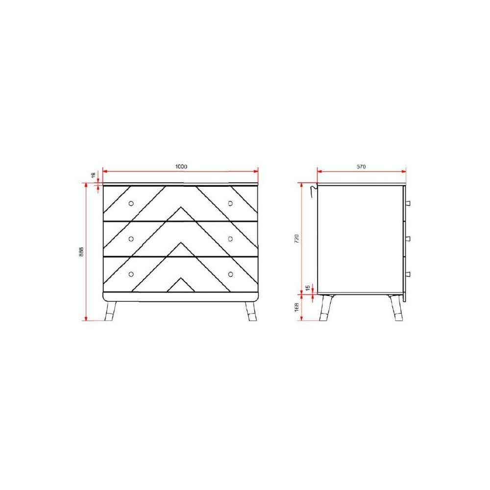 Biała komoda dziecięca z przewijakiem 100x100x74 cm Billy – Vipack (zdjęcie 3)