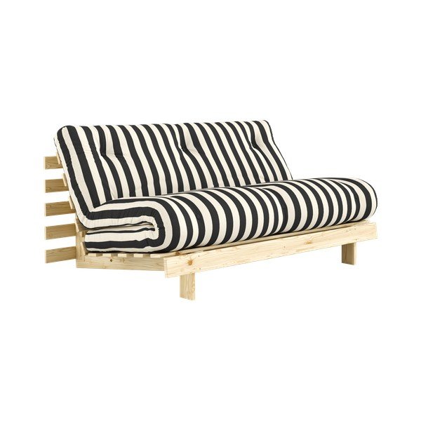 Czarno-biała rozkładana sofa 160 cm Roots – Karup