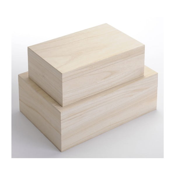 Zestaw 2 drewnianych pudełek Boite
