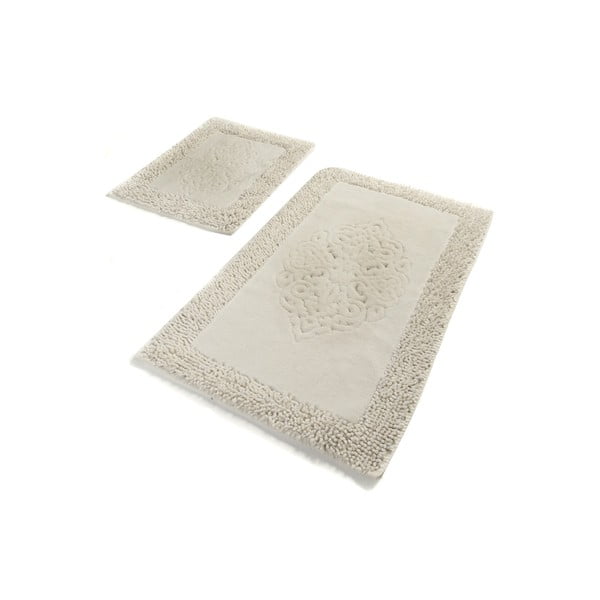 Zestaw 2 beżowych prostokątnych dywaników łazienkowych Chilai Piante