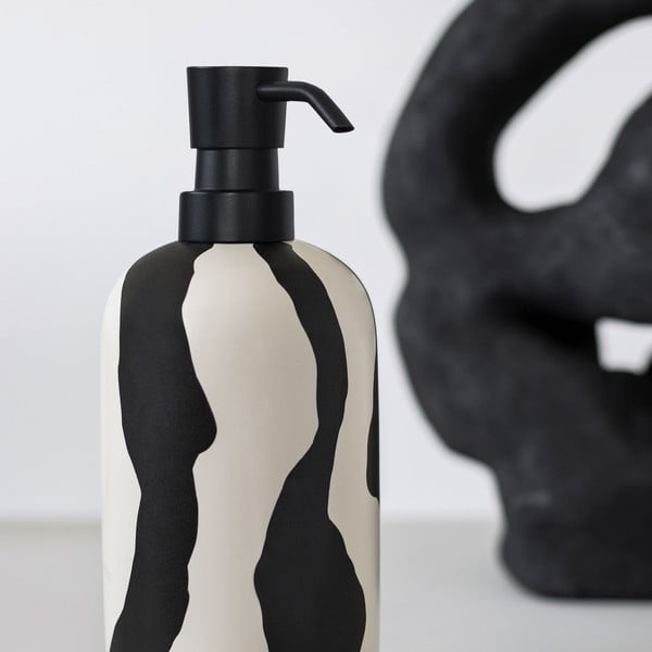 Czarno-biały ceramiczny dozownik do mydła 200 ml Icon – Mette Ditmer Denmark-image-3