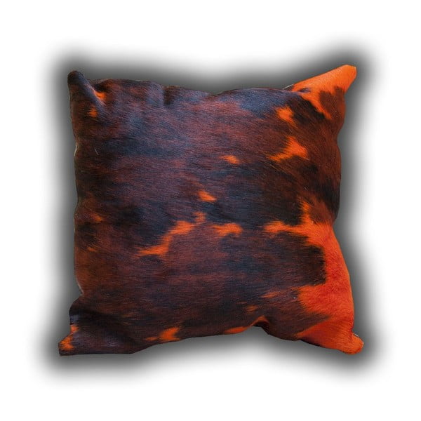 Poduszka skórzana Orange Cow, 45x45 cm