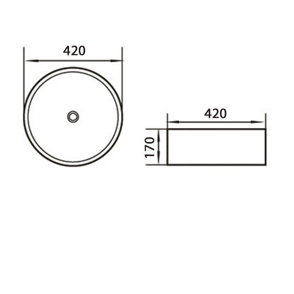 Biała ceramiczna okrągła umywalka ø 42 cm Aqualine  – Sapho-image-1