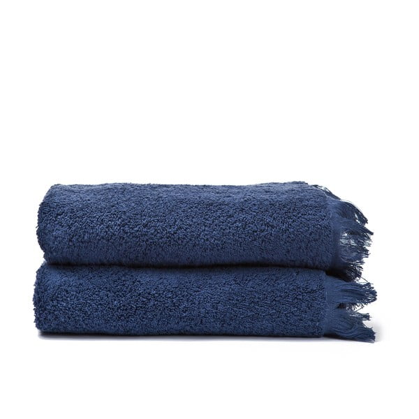 Komplet 2 niebieskich ręczników bawełnianych Casa Di Bassi Face, 50x90 cm
