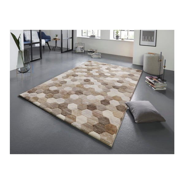 Brązowo-kremowy dywan Elle Decoration Arty Manosque, 80x150 cm-image-1