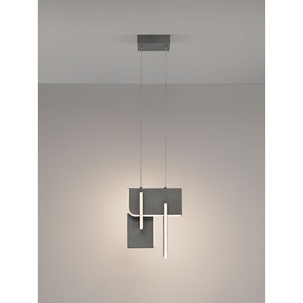 Jasnoszara metalowa lampa wisząca LED ze ściemniaczem Totem – Nova Luce-image-3
