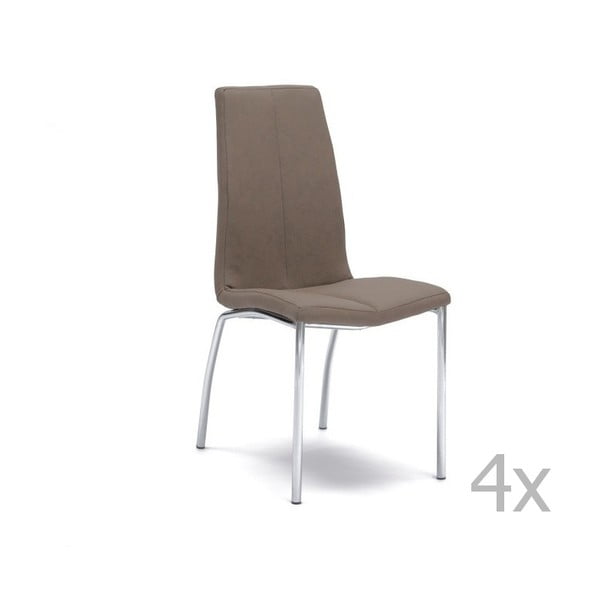 Zestaw 4 brązowych krzeseł Design Twist Abha