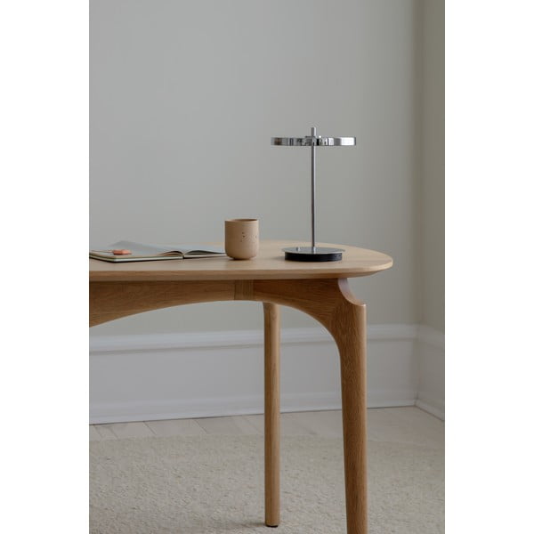 Lampa stołowa LED ze ściemniaczem w kolorze srebra z metalowym kloszem (wysokość 31 cm) Asteria Move – UMAGE-image-3