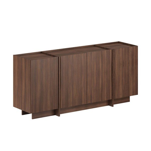 Komoda w dekorze orzecha z otworem na kable w ciemnym naturalnym kolorze 180x80x45 cm Dorma – Kalune Design