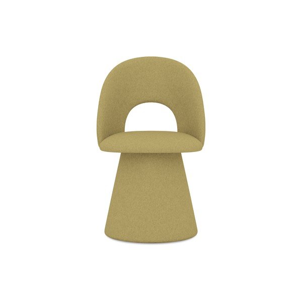 Musztardowy tapicerowany fotel jadalniany Kalo – Makamii-image-1