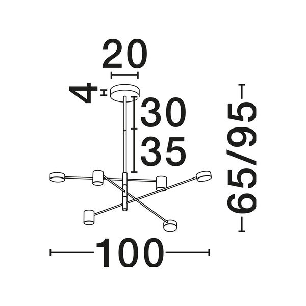Czarna aluminiowa lampa wisząca LED ze ściemniaczem z kloszem ze szkła akrylowego ø 100 cm Nordik – Nova Luce-image-3