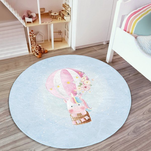 Jasnoniebieski dywan dziecięcy ø 100 cm Comfort – Mila Home-image-4