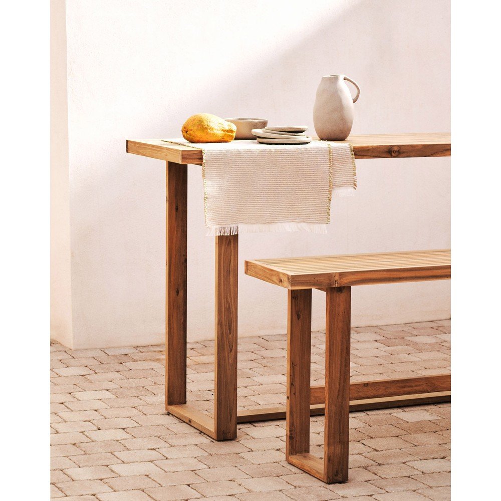 Ogrodowy stolik barowy z litego drewna tekowego 140x70 cm Canadell – Kave Home (zdjęcie 3)