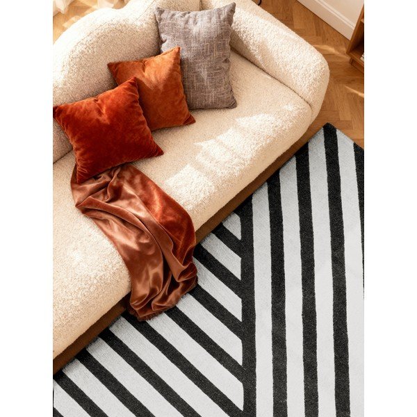 Czarno-biały wełniany dywan tkany ręcznie 120x180 cm Stryve Noir – Elle Decoration-image-2