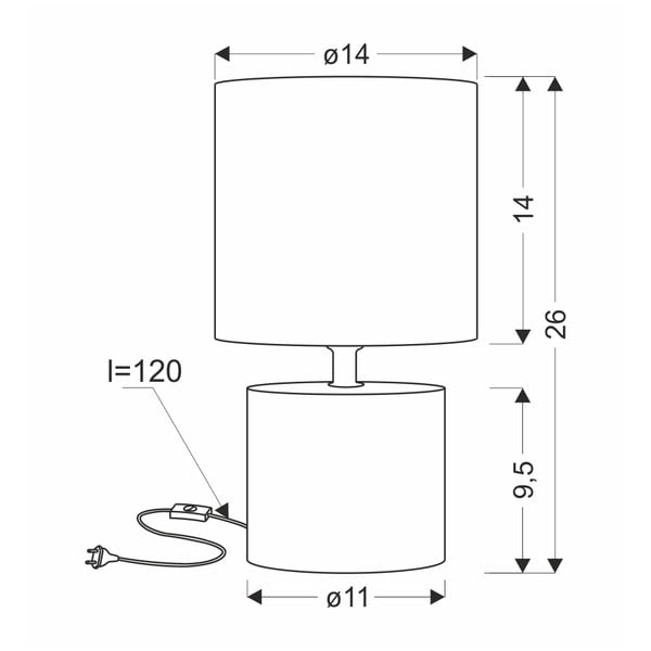 Beżowa lampa stołowa z tekstylnym kloszem (wys. 26 cm) Dina – Candellux Lighting-image-2
