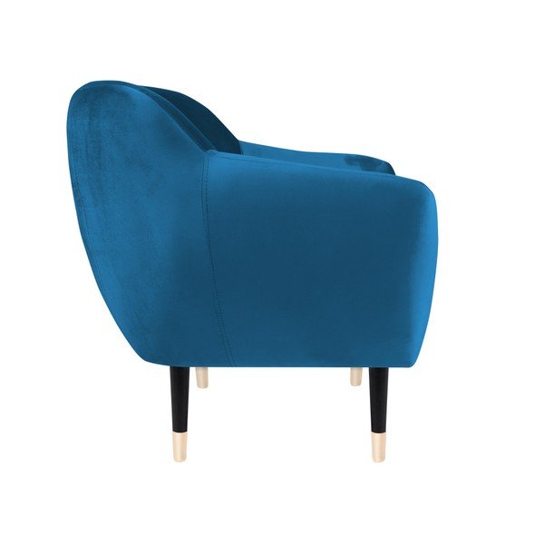 Niebieski fotel z czarnymi nogami Mazzini Sofas Amelie-image-3