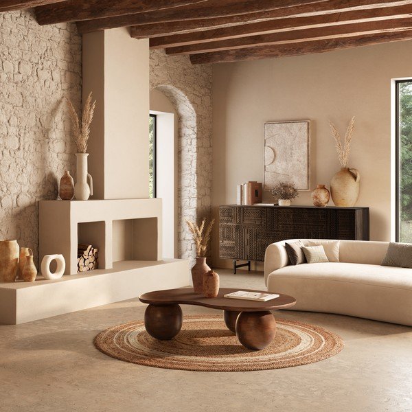 Ciemnobrązowa komoda z litego drewna mango 160x75x40 cm Kalai – MOME-image-2