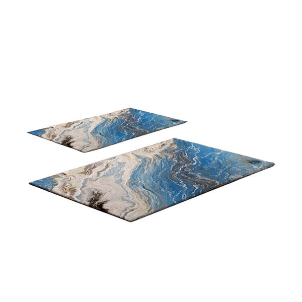 Niebieskie dywaniki łazienkowe zestaw 2 szt. 60x100 cm – Foutastic