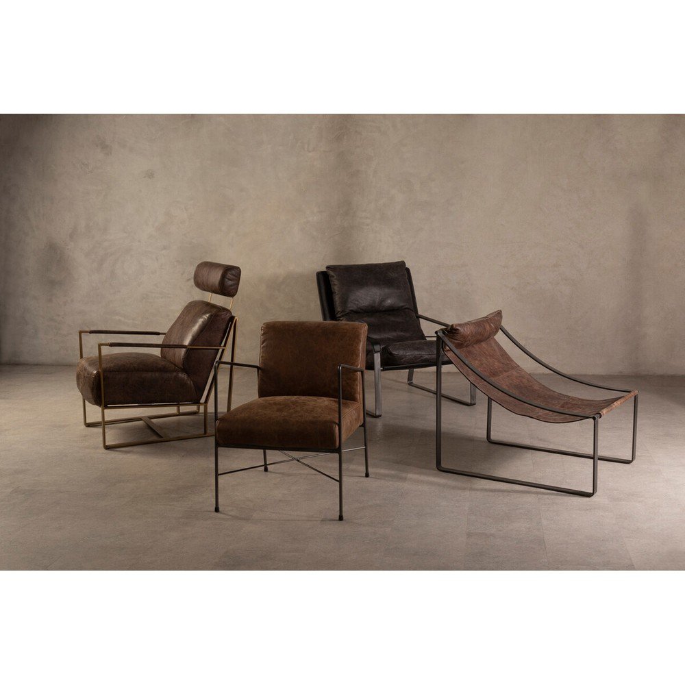 Brązowy skórzany fotel Hoxton – Premier Housewares (zdjęcie 7)