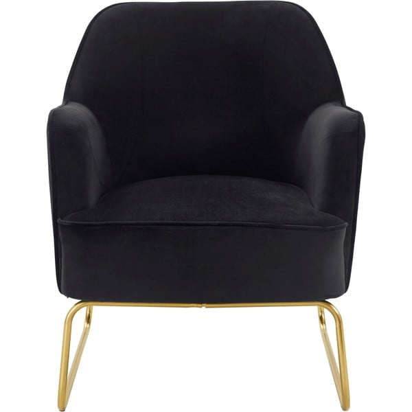 Czarny aksamitny fotel Joshua – Støraa-image-1